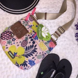 Lily Bloom Trop Pineapple Camilla Crossbody Purse